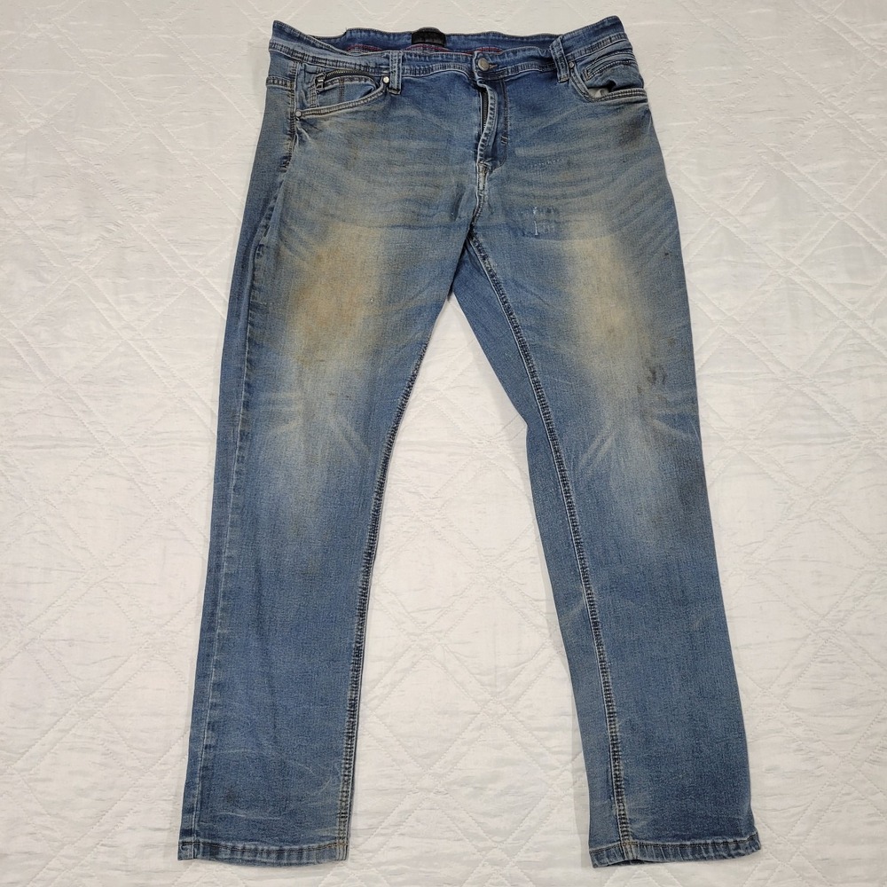 Steve's Jeans well worn distressed and stained‎ blue jeans men's 40X32